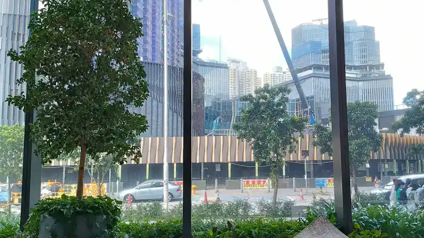 Glass curtain wall on a modern commercial building